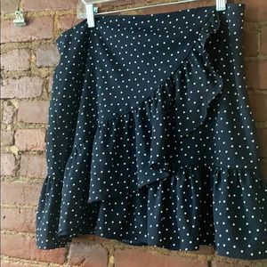 LOFT Polka Dot Ruffle Skirt